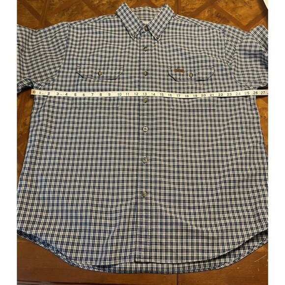 Vintage Carhartt Short Sleeve Men's Button Front 100% Cotton Shirt Plaid Size XL - Picture 7 of 9